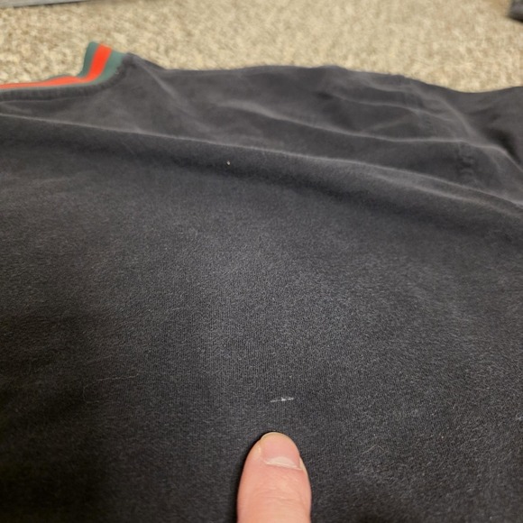 Vintage Gucci Set Mens 42 Denim Shorts & 4XL T Shirt Relaxed Fit Logo Stripe - Picture 14 of 16